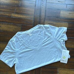 Athleta Women's Light Blue V-Neck Top Size Medium